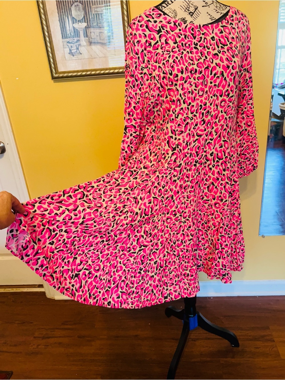 Lilly Pulitzer Pink & Multi Leopard Print Midi Dress size M - Picture 11 of 14